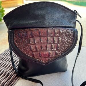 Brahmin Black and Brown Crossbody Bag